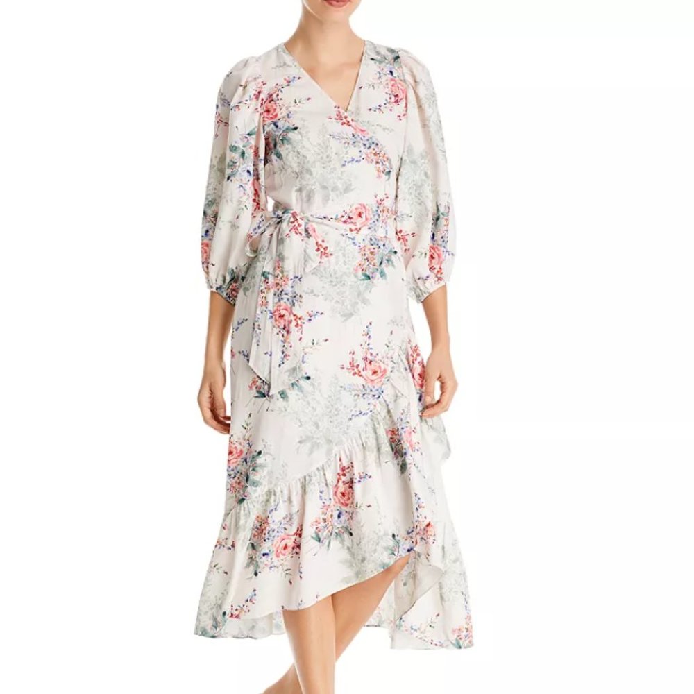 Kobi Halperin Dena White & Floral-Print Wrap Dress